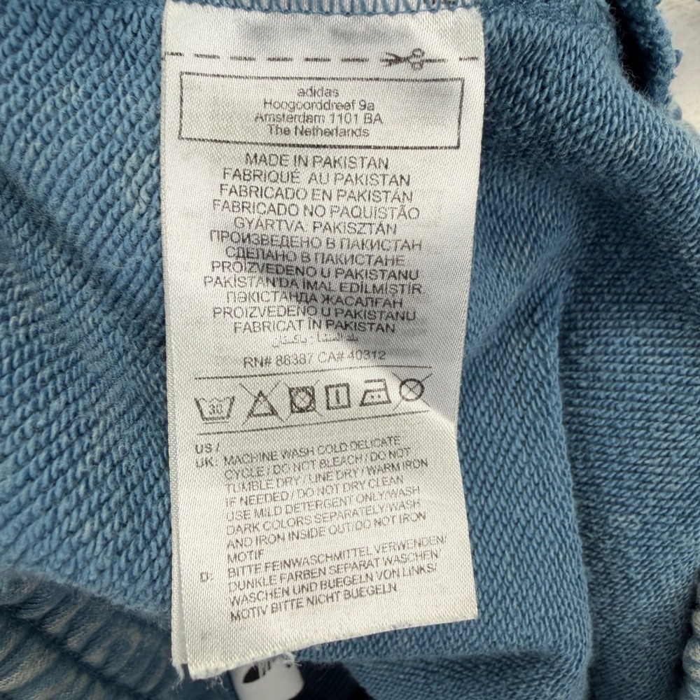Adidas Originals Mens Blue Acid Wash Trefoil Sweat Shorts Relaxed Fit Size M - Picture 6 of 8
